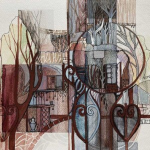 L. Ritók Nóra: A kerítésen túl (19x27 cm) L. Ritók Nóra: A kerítésen túl (19x27 cm)