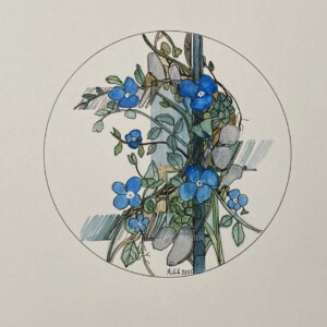 L. Ritók Nóra: Kis kék virágok (22x22 cm) L. Ritók Nóra: Kis kék virágok (22x22 cm)